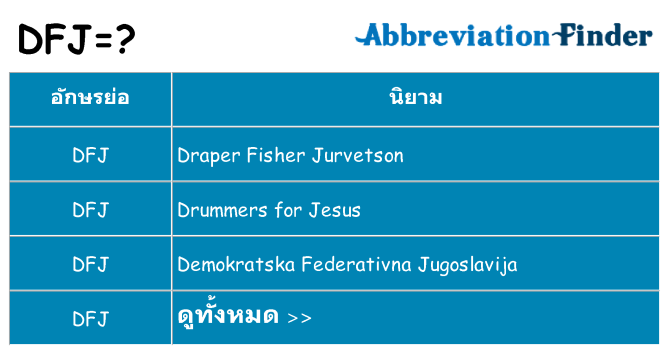 อะไรไม่ dfj ถึง