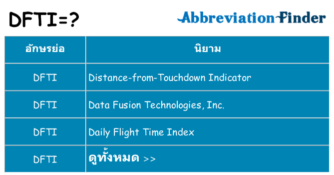 อะไรไม่ dfti ถึง
