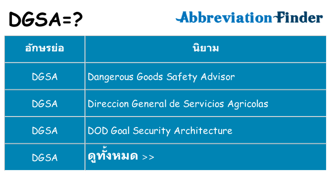 อะไรไม่ dgsa ถึง