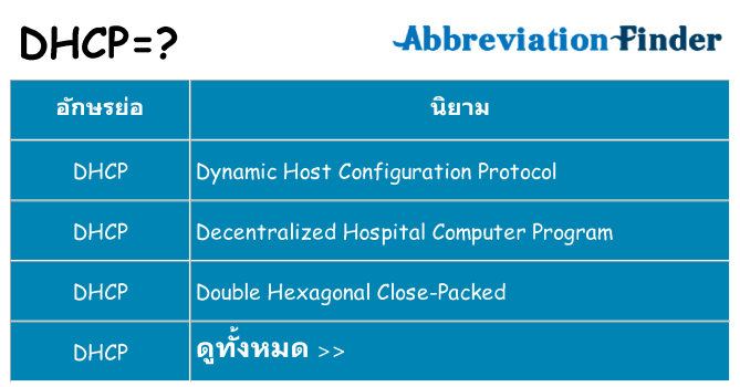 อะไรไม่ dhcp ถึง