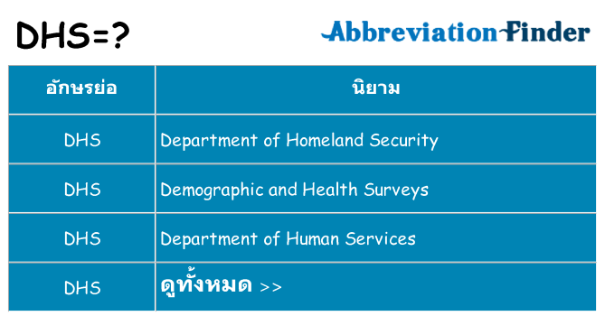 อะไรไม่ dhs ถึง