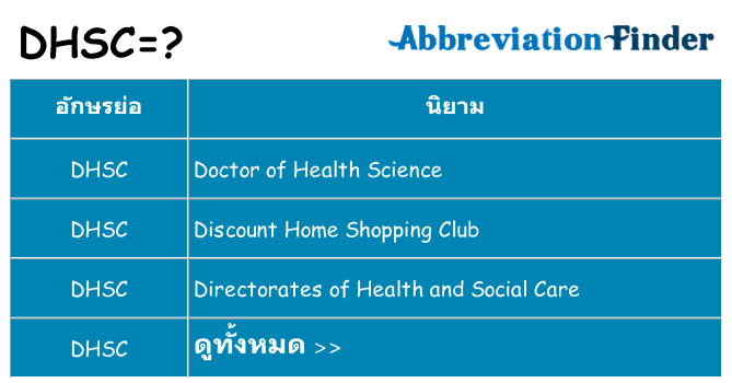 อะไรไม่ dhsc ถึง