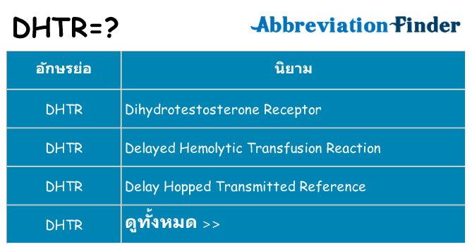 อะไรไม่ dhtr ถึง