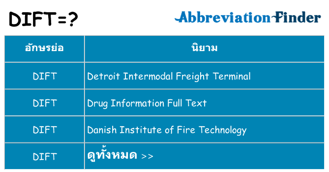 อะไรไม่ dift ถึง
