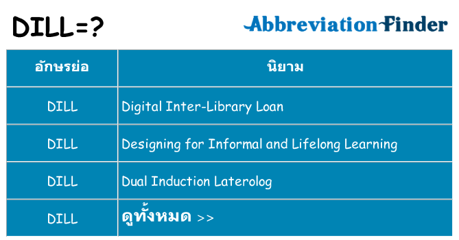 อะไรไม่ dill ถึง