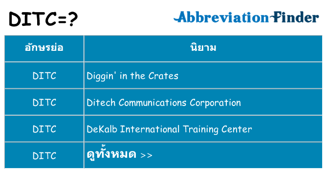 อะไรไม่ ditc ถึง
