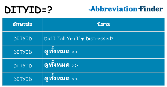 อะไรไม่ dityid ถึง