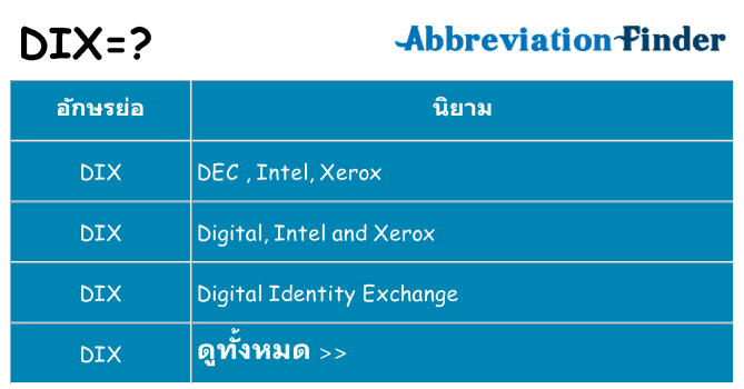 อะไรไม่ dix ถึง