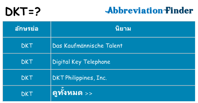 อะไรไม่ dkt ถึง