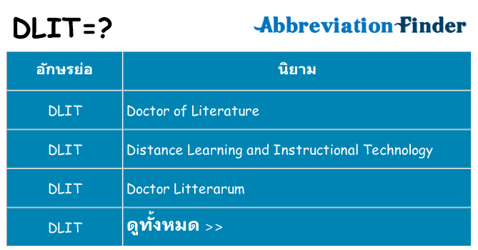 อะไรไม่ dlit ถึง