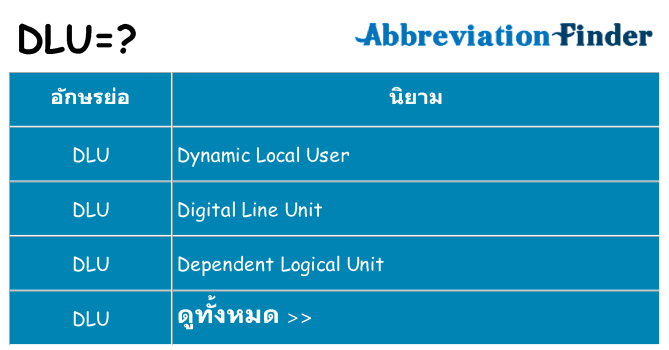 อะไรไม่ dlu ถึง