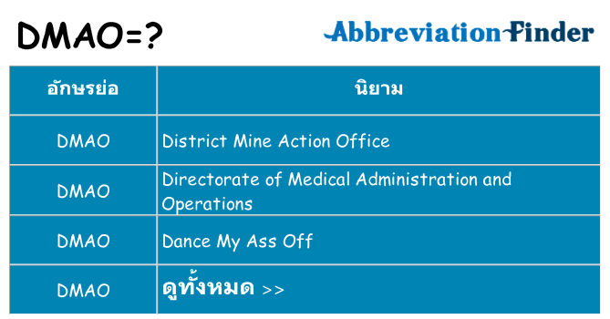 อะไรไม่ dmao ถึง