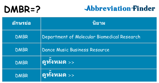 อะไรไม่ dmbr ถึง