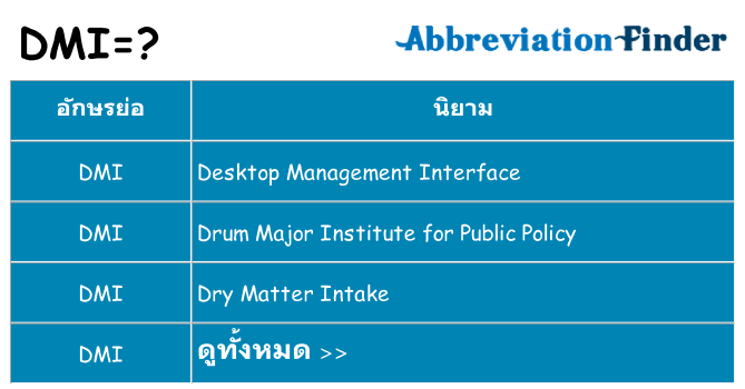 อะไรไม่ dmi ถึง