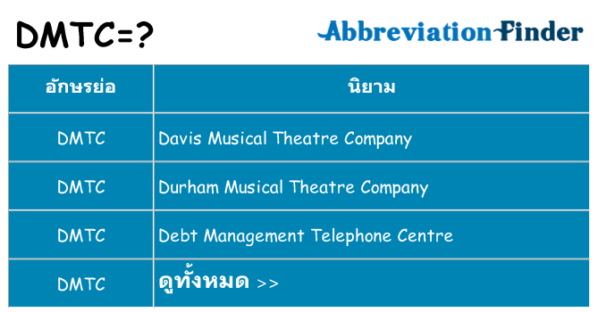อะไรไม่ dmtc ถึง
