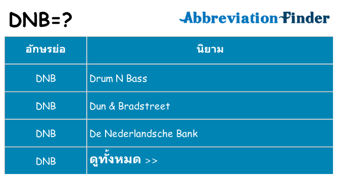 อะไรไม่ dnb ถึง