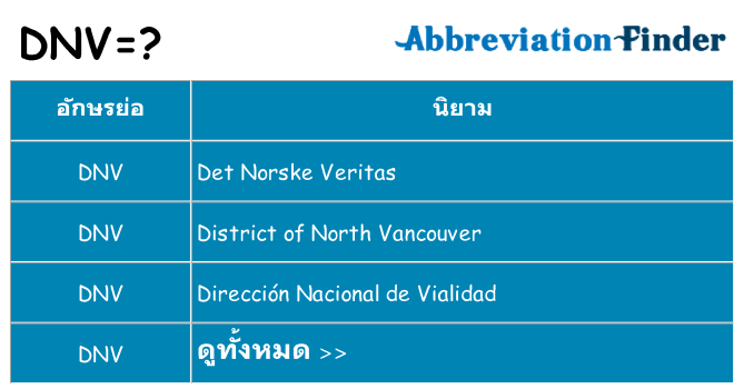 อะไรไม่ dnv ถึง