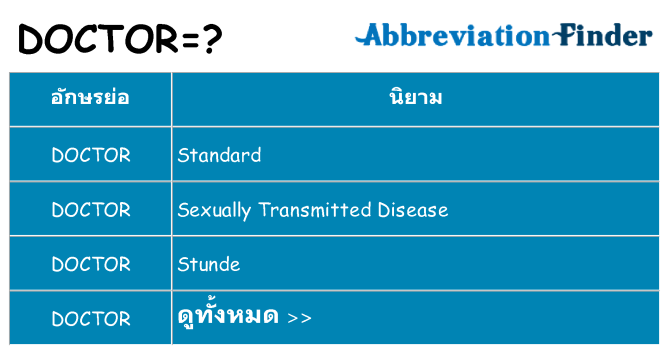 อะไรไม่ doctor ถึง