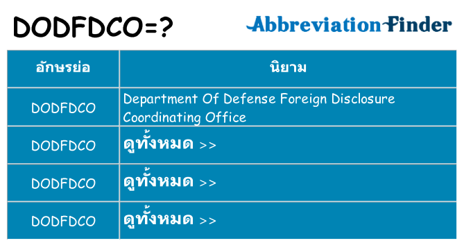 อะไรไม่ dodfdco ถึง