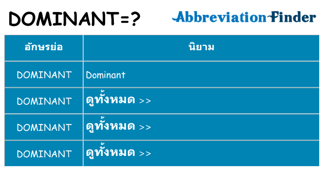 อะไรไม่ dominant ถึง