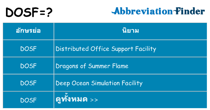 อะไรไม่ dosf ถึง