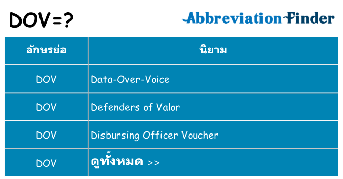 อะไรไม่ dov ถึง