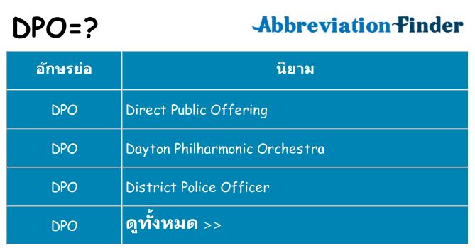 อะไรไม่ dpo ถึง