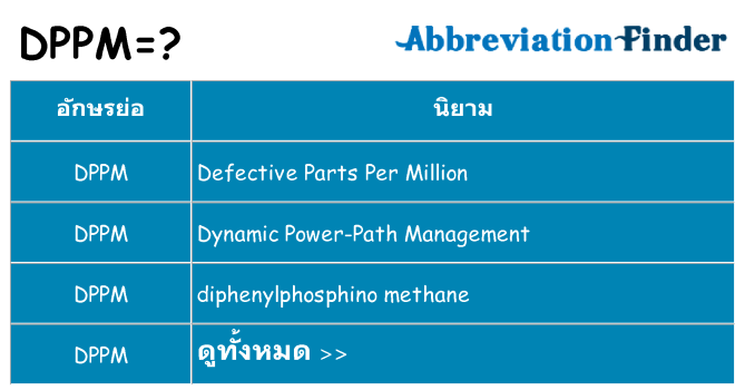 อะไรไม่ dppm ถึง