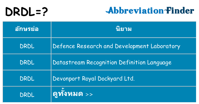 อะไรไม่ drdl ถึง