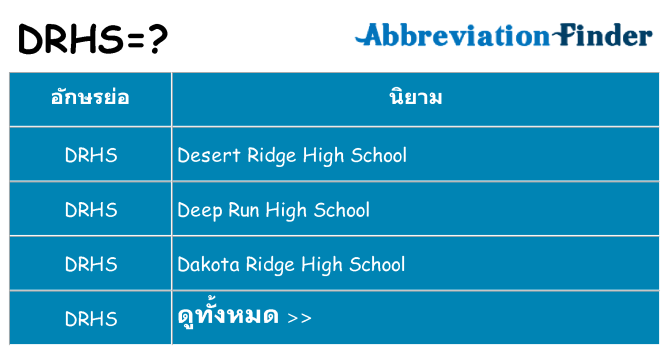 อะไรไม่ drhs ถึง