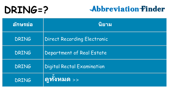 อะไรไม่ dring ถึง