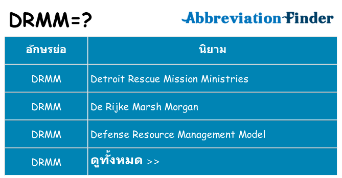อะไรไม่ drmm ถึง