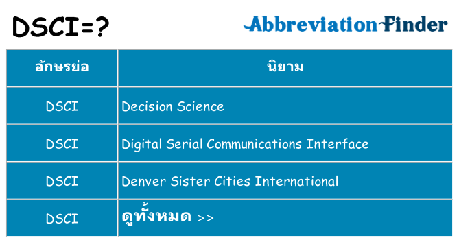 อะไรไม่ dsci ถึง