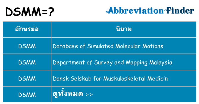 อะไรไม่ dsmm ถึง