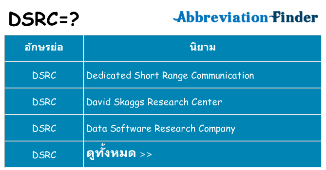 อะไรไม่ dsrc ถึง