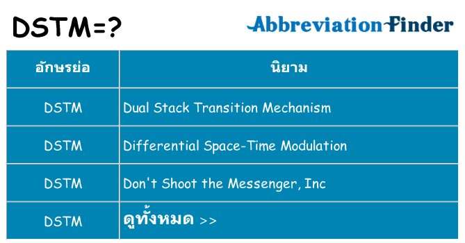 อะไรไม่ dstm ถึง