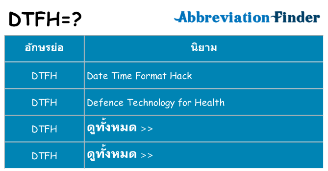 อะไรไม่ dtfh ถึง