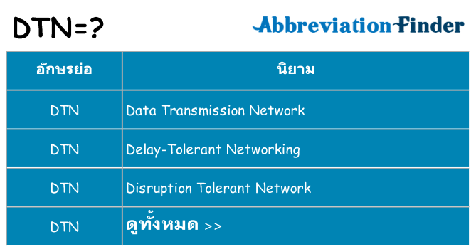 อะไรไม่ dtn ถึง
