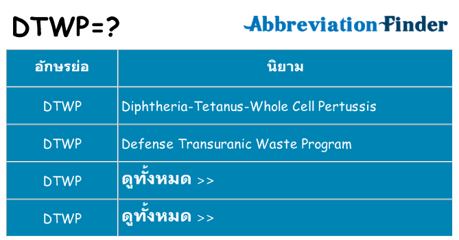 อะไรไม่ dtwp ถึง
