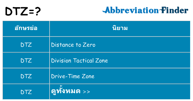อะไรไม่ dtz ถึง
