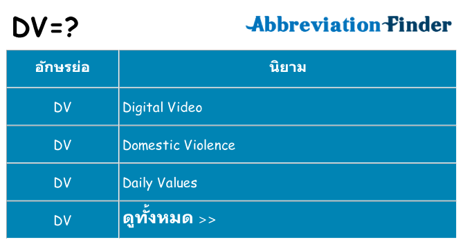 อะไรไม่ dv ถึง