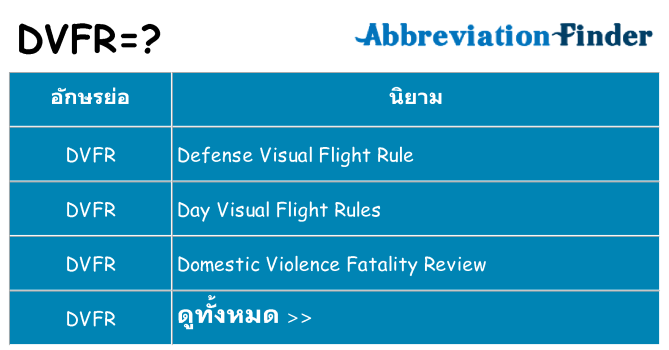 อะไรไม่ dvfr ถึง