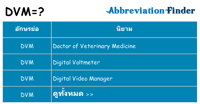อะไรไม่ dvm ถึง