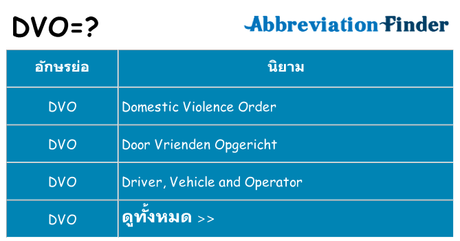 อะไรไม่ dvo ถึง
