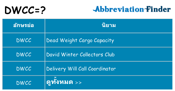 อะไรไม่ dwcc ถึง