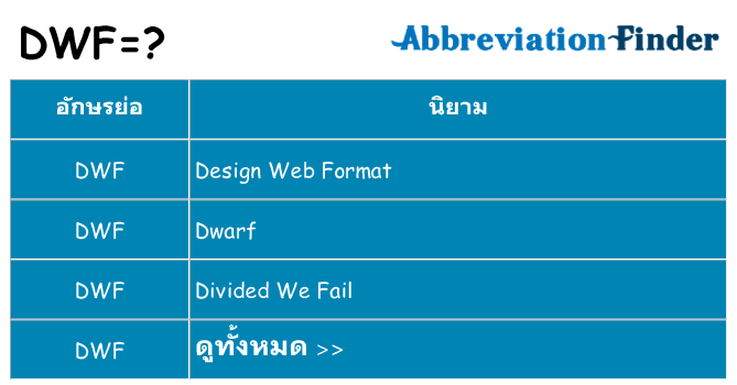 อะไรไม่ dwf ถึง