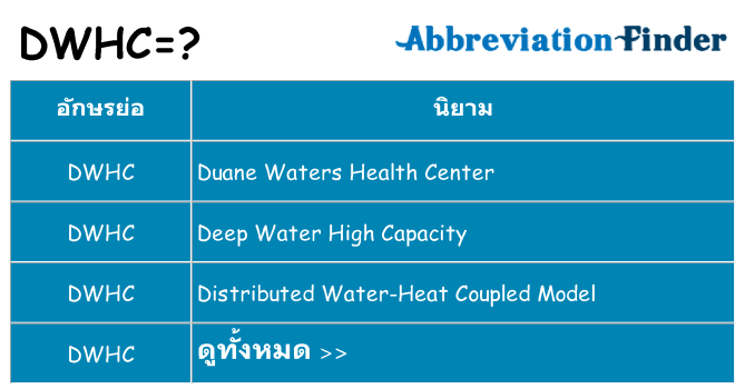 อะไรไม่ dwhc ถึง