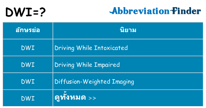 อะไรไม่ dwi ถึง