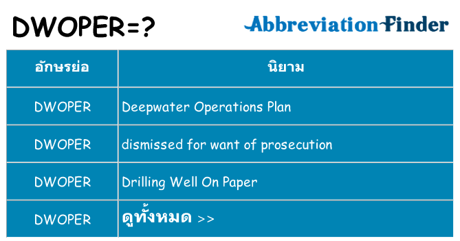 อะไรไม่ dwoper ถึง