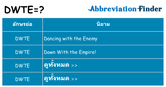 อะไรไม่ dwte ถึง